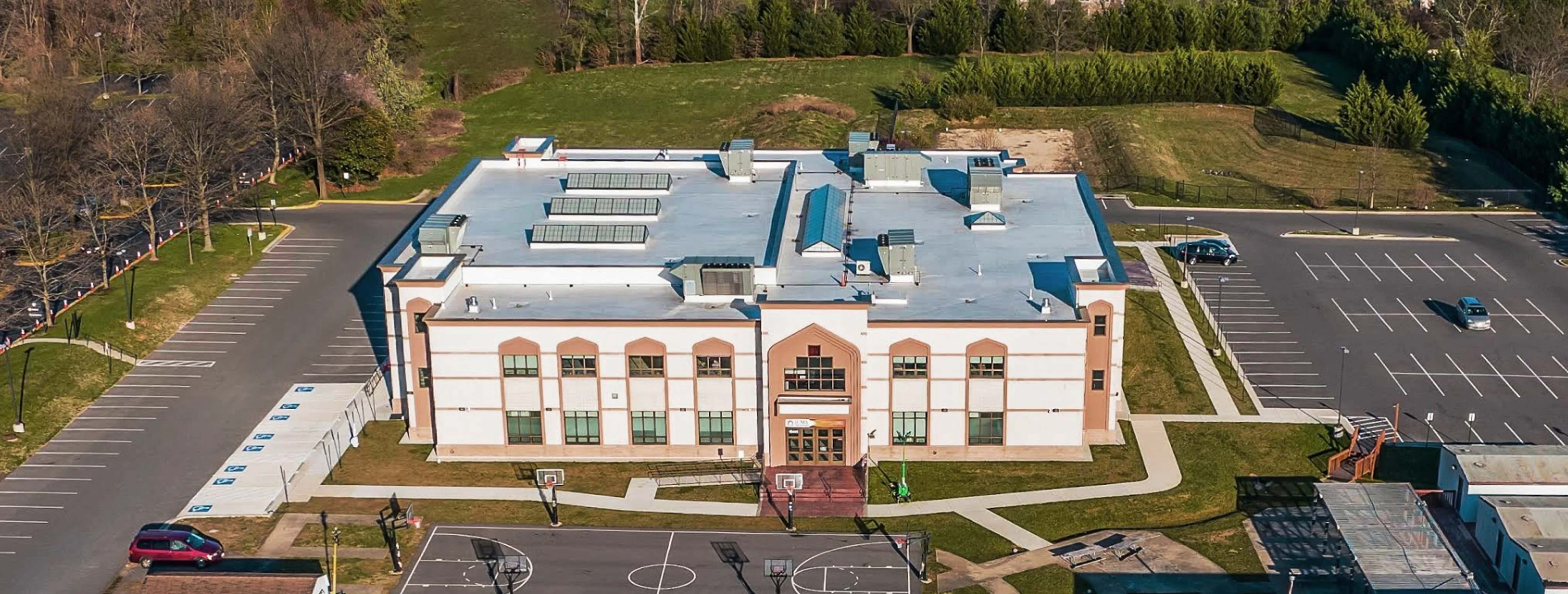 Exterior view of Islamic Center of Maryland Gaithersburg building